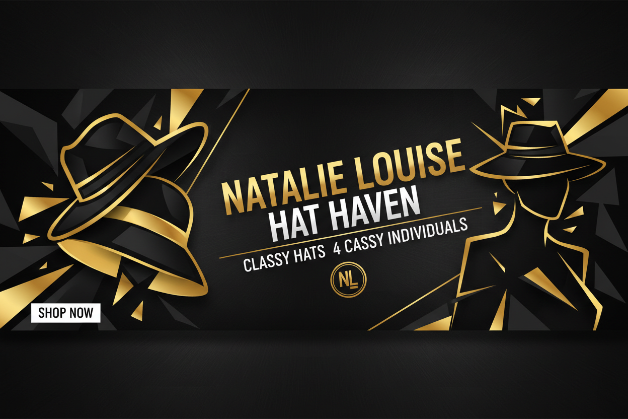 Natalie Louise Hat Haven Banner - Bold Black Alternative