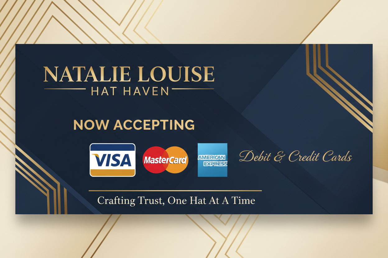 Payment acceptance banner for Natalie Louise Hat Haven