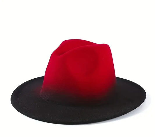 Vintage Gradient Color Block Fedora