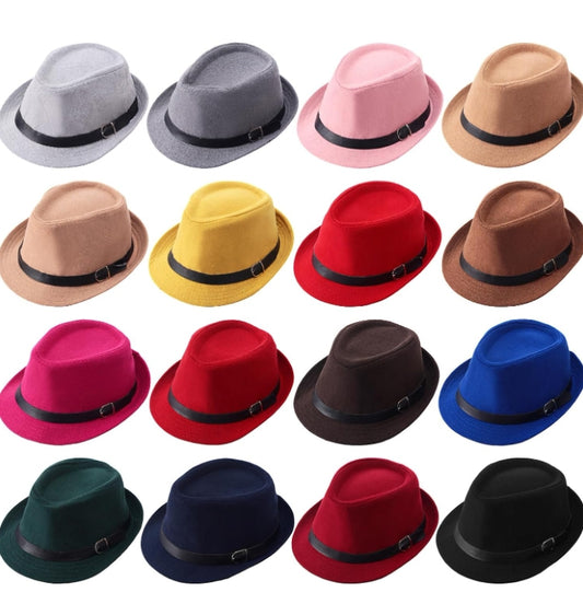 Classic Woolen Short Brim Fedora in assorted colors