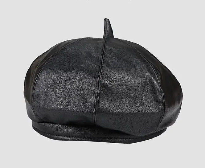 French Style Leather Beret