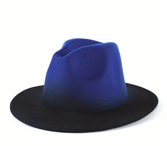 Vintage Gradient Color Block Fedora