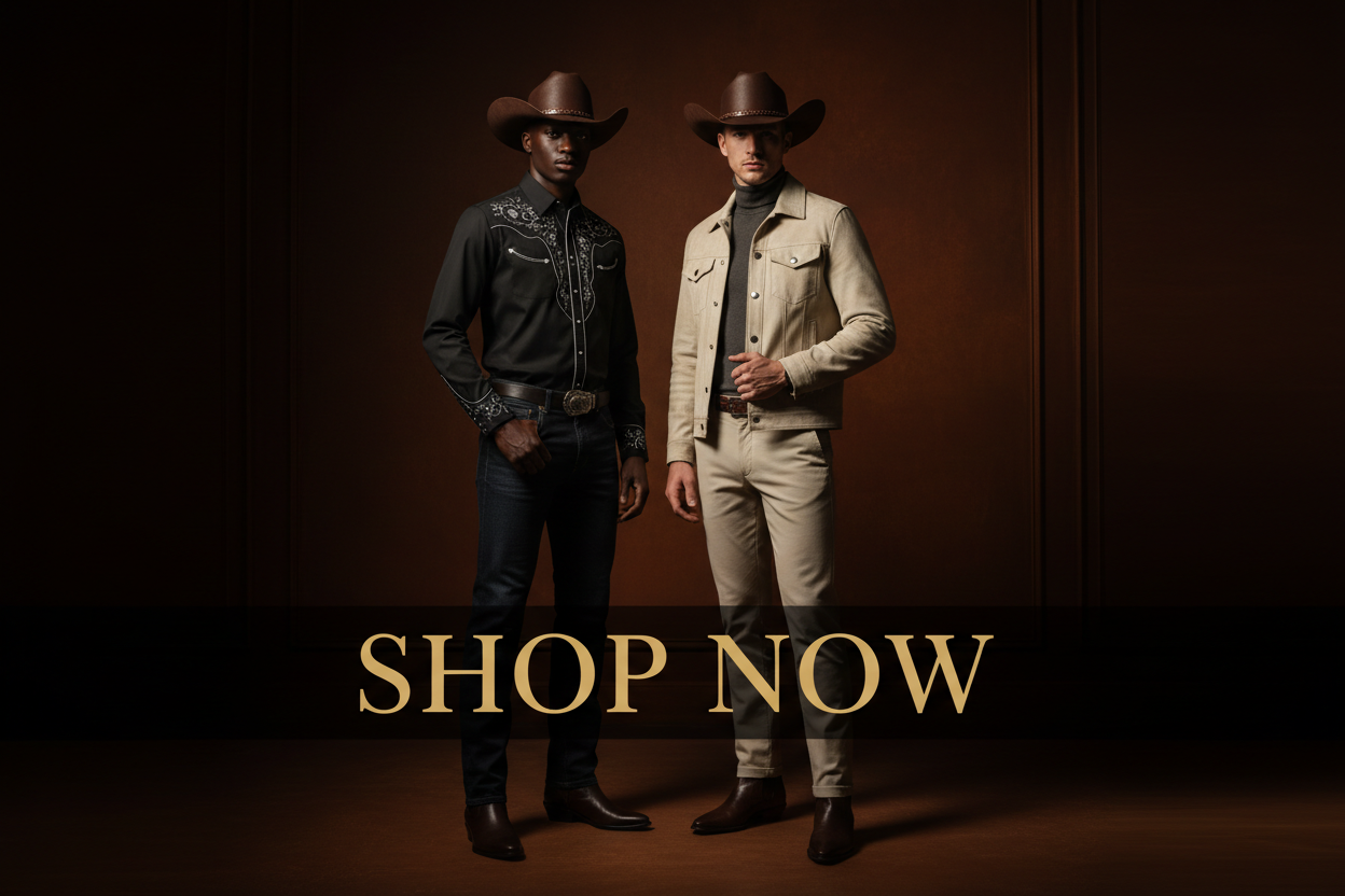 Shop Now Banner – Leather Cowboy Hats